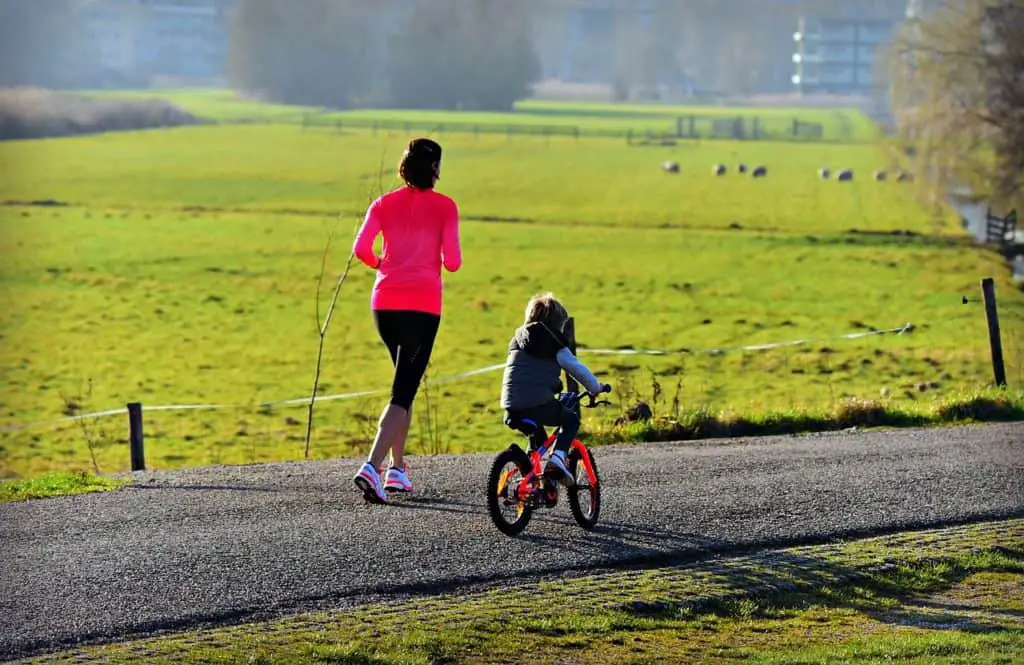 Mum and Son Exercising