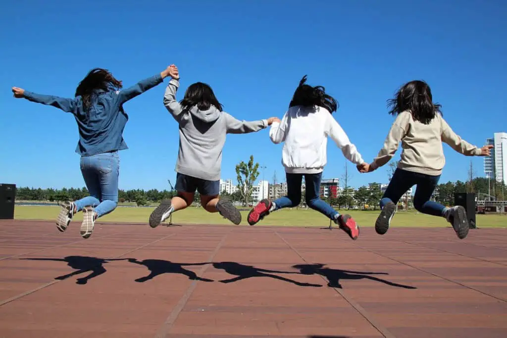 Girls Jumping