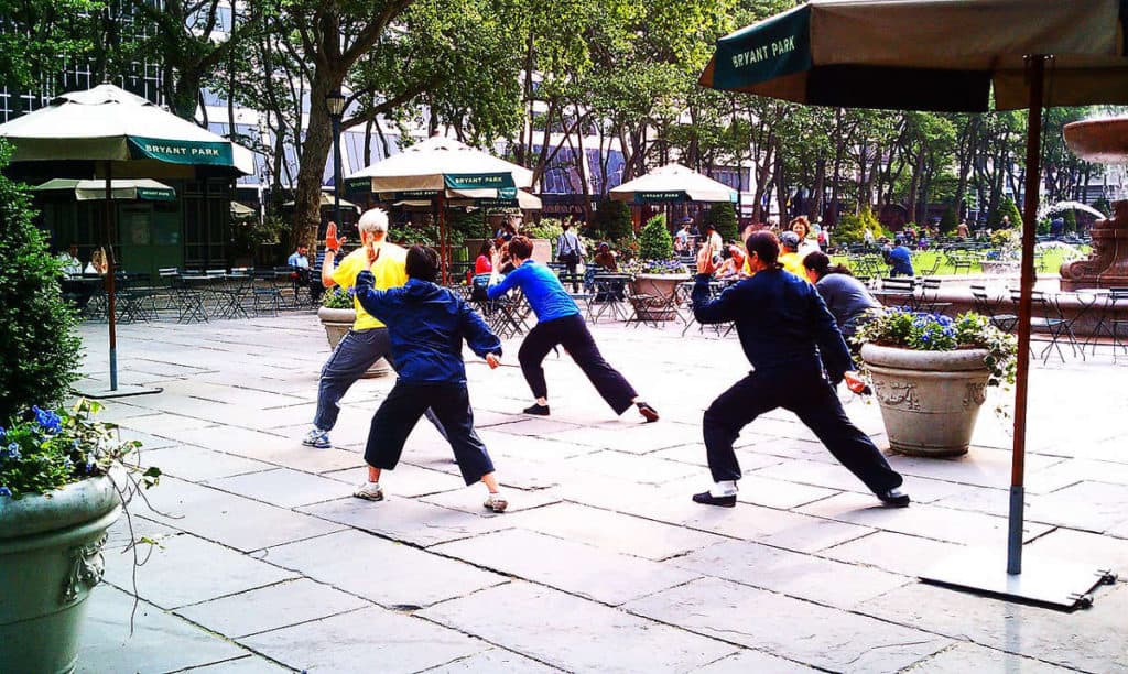 Morning Tai Chi in Bryant Park