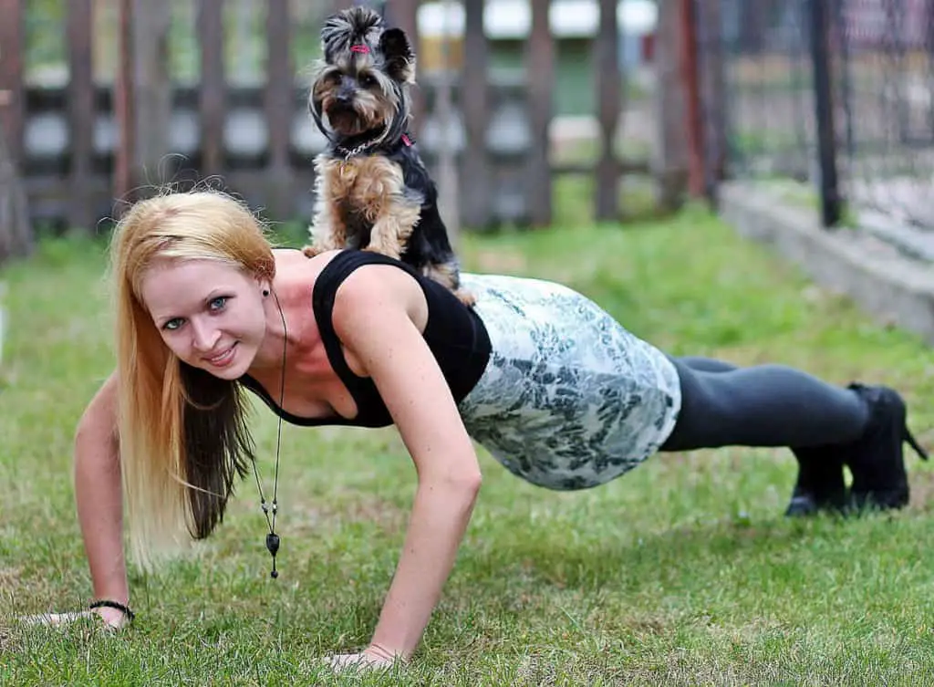 Woman Push-up with Dog